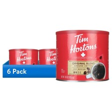 6 pack Tim Hortons Original Blend Ground Coffee, 100 Arabica Medium Roast 30 oz