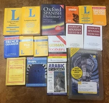 Lot of 16 Books, Cards, CD’s - Learning Spanish, French, German, Arabic, Chinese