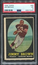 1958 Topps #62 Jim Brown RC PSA 3 Cleveland Browns HOF Syracuse University