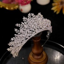 Multiple Layers Leaves Crown Bridal Headdress Diadem Prom Evening Quinceanera