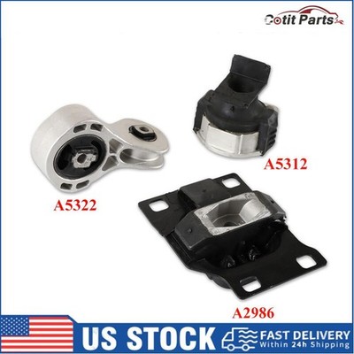 3pcs Engine Motor & Transmission Mount for 2008-2011 Ford Focus l4 2.0L AT & MT