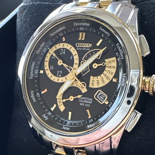 Citizen Perpetual Calendar Mens Eco-Drive Caliber 8700 Two Tone Watch BL8004-53E - Picture 3 of 24