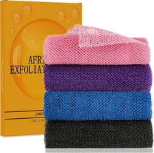African Exfoliating Net, 4 Pieces African Net Sponge, Nylon African Bath Sponge