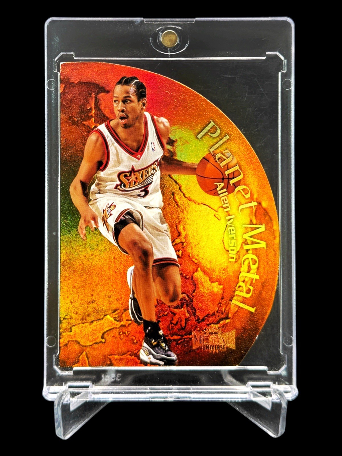 1998/99 Skybox Metal Universe ALLEN IVERSON “Planet Metal” HOLO DIE CUT 12 of 15