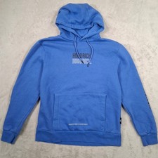 Hoodrich Hoodie Mens Medium Blue Pullover Streetwear Logo Casual Fleece