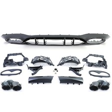 Sport Heck Diffusor mit schwarzen Endrohren für Mercedes A Klasse V177 ab 18
