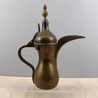 Vintage Arabic Dallah Coffee Pot Middle Eastern Brass Copper Islamic Tea Pot