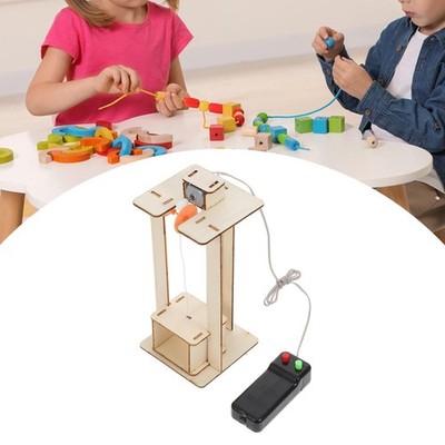Elevator Toy Wooden Elevator Science Kits Gift Hand Eye Coordination Assembly