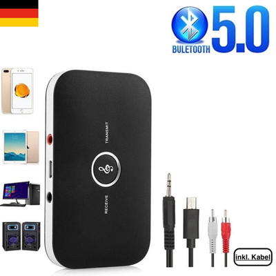 Bluetooth 5.0 Transmitter Adapter Empfänger Sender 2in1 Aux Audio TV Kopfhörer
