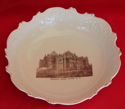 1920s Souvenir China Utica Masonic Home NY New York 8 1/2'' Bowl John Roberts