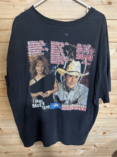 Vintage 2001 George Strait Reba McEntire Rap Tee Shirt XXL Country Music Tour - Picture 2 of 2