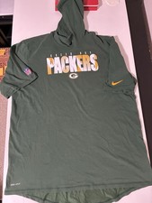 Nike NFL GREEN BAY PACKERS Mens Hoodie T-Shirt Size XL Team Issued short Sleeve