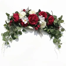 Wedding Arch Flowers, Rose Decorative Floral Swag for Lintel, 30Inch Artifici...