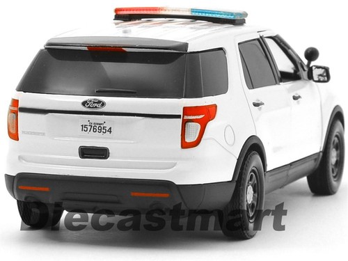 2015 FORD INTERCEPTOR UNMARKED POLICE CAR W LIGHT BAR WHITE 1:24 MOTORMAX 76959 - 第 4/8 張圖片