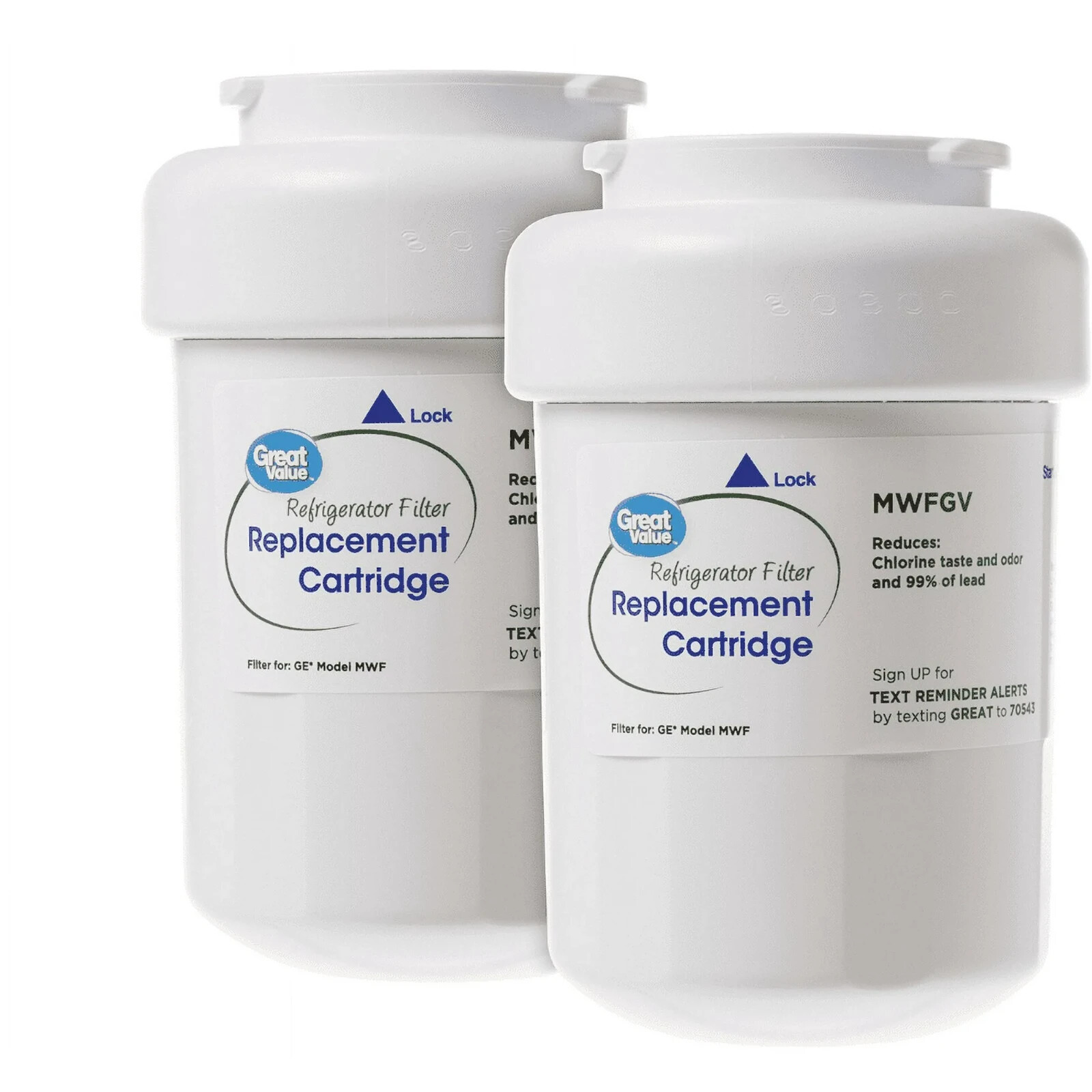 Great Value GE-MFW Refrigerator Replacement Filters 2 Pack B