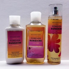 Bath & Body Works FOREVER SUNSHINE Fragrance Mist, Shower gel and Body Lotion 