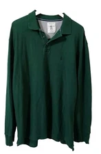 Nautica Heritage Shirt Mens XL Green Pullover L/S Cotton Logo Spinnaker Ship