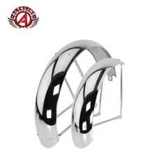 ALTALINE 20 X 4.00 FAT/CHOPPER STEEL BICYCLE CLASSIC STANDARD CHROME FENDER SET.