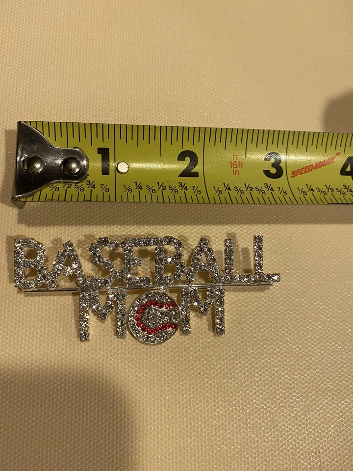 Broche prendedor de pelota deportiva de cristal transparente para mamá de béisbol p102 Foto 3 de 3