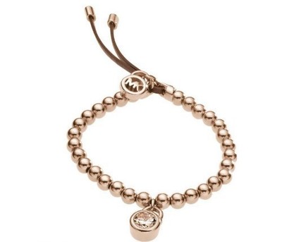michael kors beaded rose gold bracelet