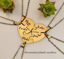 Personalized necklace , Family name necklace set , Custom necklace set , Gold fi