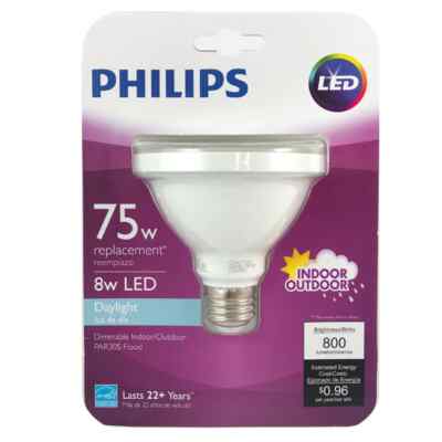 Phillips Flood Light Bulb 75-Watt Equivalent PAR30S Dimmable LED DAYLIGHT