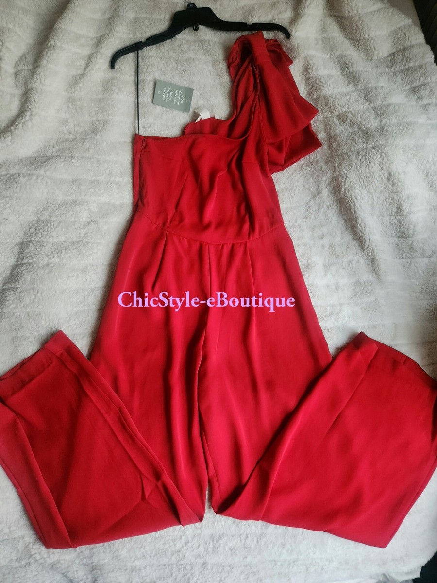 Romper Suit Jumpsuit H&amp;m Egypt Fashion Nova Ready To Ruffle Jumpsuite  Red Size XL(812)