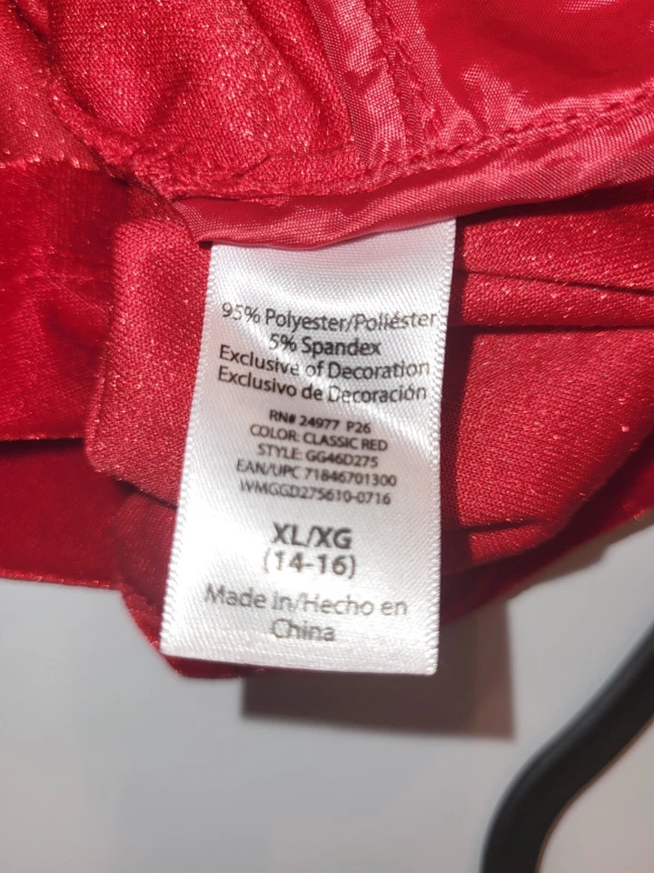 Vestido de fiesta de Navidad George para niñas talla 14-16 rojo terciopelo lentejuelas manga corta Foto 4 de 4