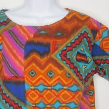 Handmade Small Scrub Top Southwest Design Mock Wrap Medical Dental Vet