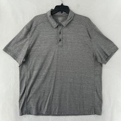 Bass Co Polo Shirt Mens XL Gray Collared Stretch Button