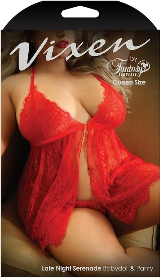 Vixen Late Night Serenata Vestido de Encaje y Conjunto de Lencería Tanga Talla Queen Foto 3 de 4