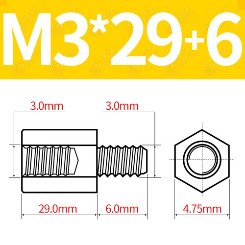 Single Head Hexagonal Copper Column M3/M4 Thread Copper Studs Standoff Spacer - Picture 32 of 41