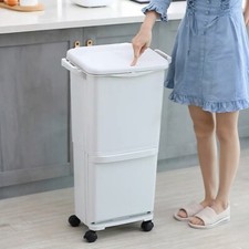 Abfalleimer 45L Mülleimer mit Deckel Duo Müllbehälter Müllsammler Mülltrenner
