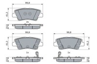 Bosch 0 986 424 959 Bremsbelagsatz, Scheibenbremse Hinterachse FÜR Hyundai