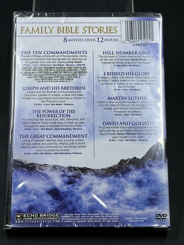 Bible Stories Collection: 8 Movies (DVD, 2013, 2-Disc Set) - 第 2/2 張圖片