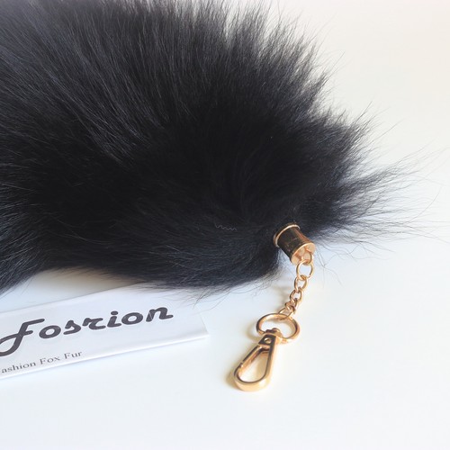 Fluffy and Huge Sunny Fox Tail Fur Cosplay Toy Key Chain Ring Hook Tassels - Picture 6 of 7