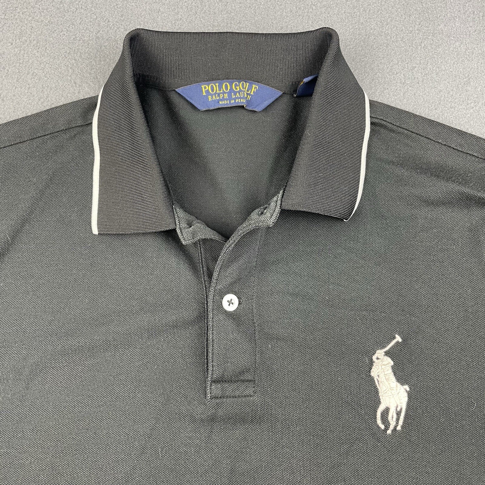 Polo Golf Ralph Lauren Pro Fit Camicia Uomo Taglia Media Nera Big Pony Tennis