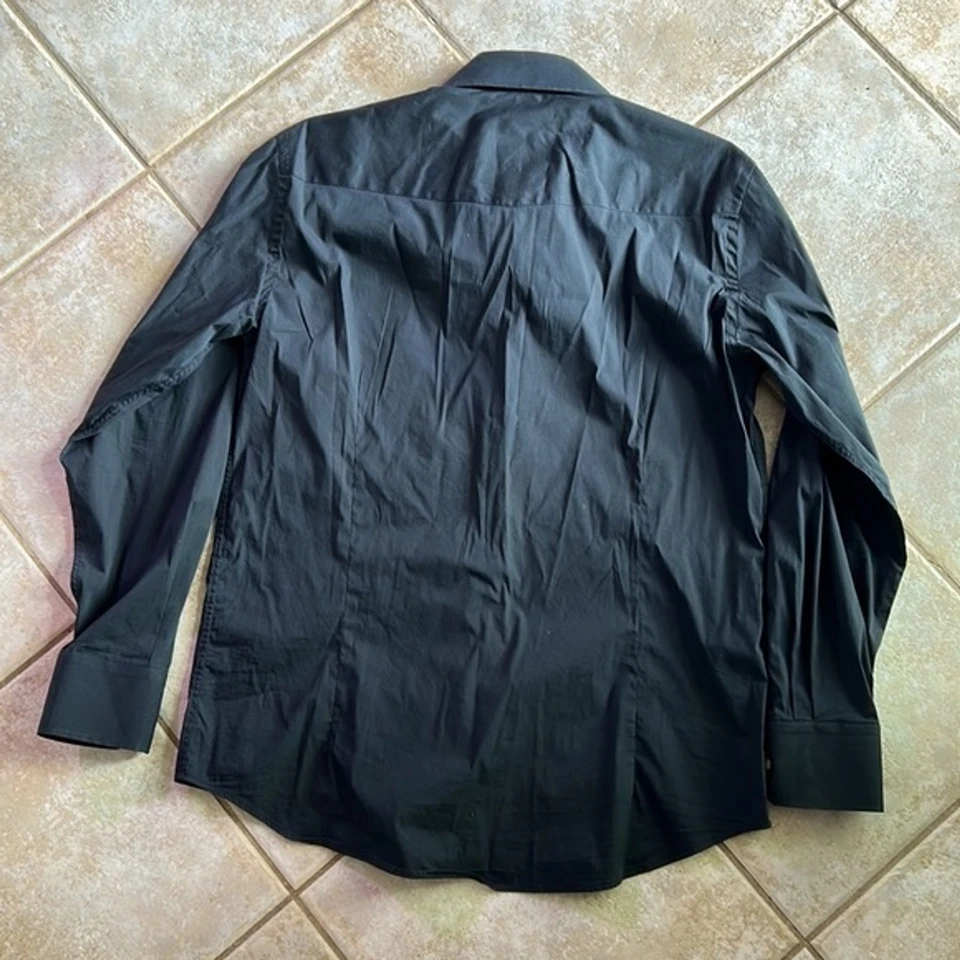 Camisa Arnold Zimberg negra con botones para hombre talla 16,5 Foto 4 de 4