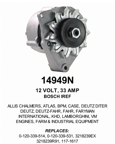 Alternator fits Allis Chalmers Tractor 5045 5050 Deutz D4007 D5206 D6007 D7807 - Imagen 4 de 4