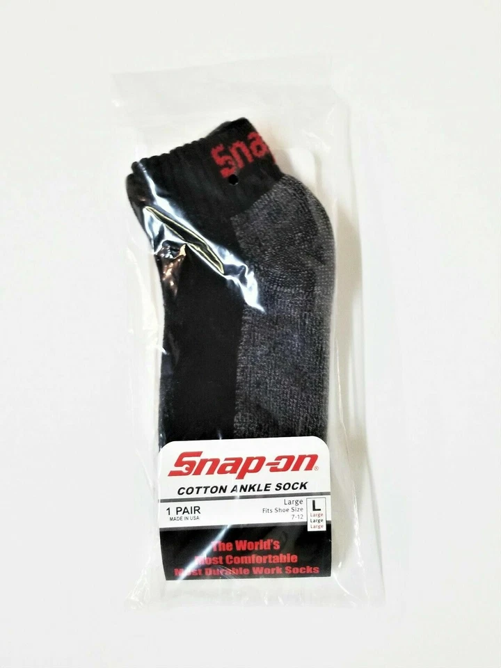 12 Pairs Mens Black Snap On Tools Ankle Socks Large FREE Shipping to USA New! - Image 2 of 3