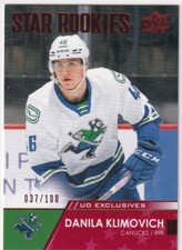 2021-22 UPPER DECK AHL HOCKEY DANILA KLIMOVICH STAR ROOKIES UD EXCLUSIVES /100