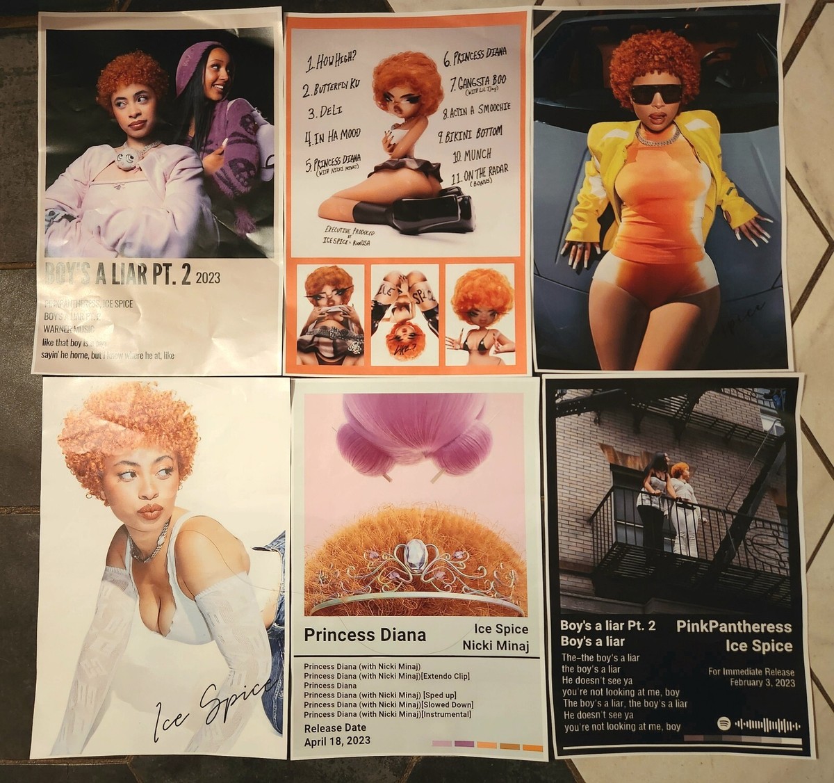 Ice Spice Poster Set Of 6 (8 X 12 Inches) NO FRAME | eBay