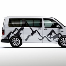 Auto Aufkleber Berge Panorama Silhouette Natur Offroad Sticker Dekor #1422-300