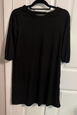 NEW Zara Basic T Shirt Dress Women's Small - Black 3/4 Sleeve