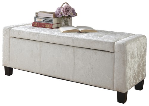 Verona Ottoman Storage Bench Blanket Box Window Seat Bedroom Living Velvet - Picture 7 of 8
