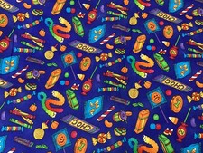 Scaredy Cats KidStuff, Cheri Strole Colorful Candy/Blue Cotton Quilt Fabric BTY
