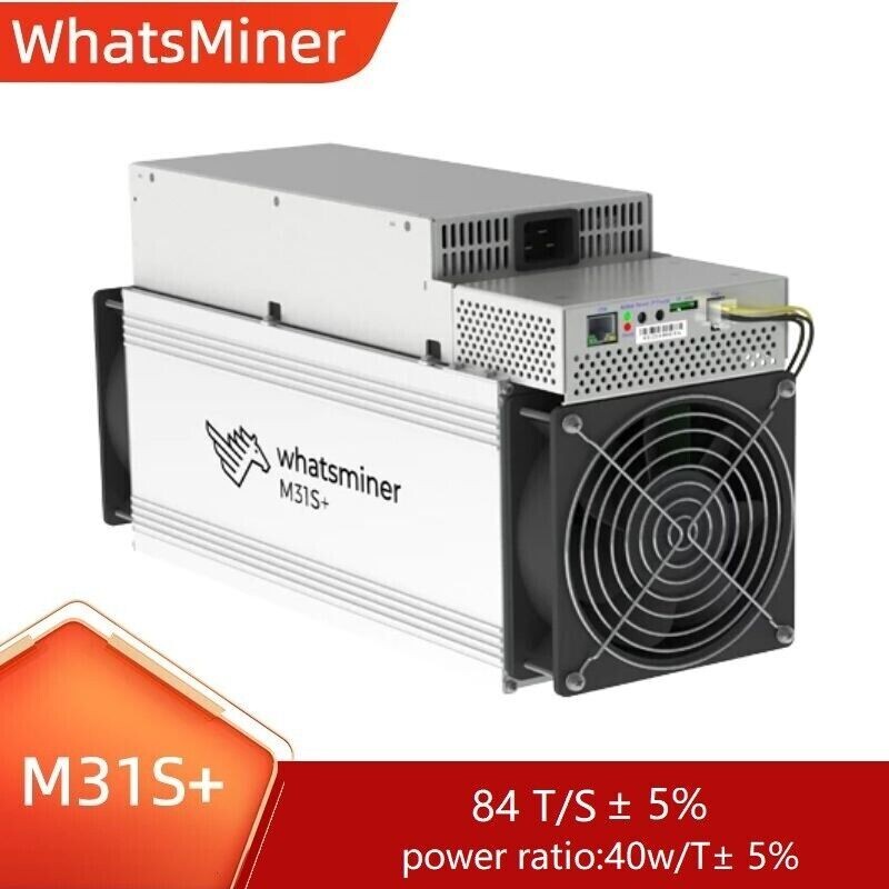 Whatsminer M31S+ 84T BTC ASIC Bitcoin Miner SHA-256 84Th/s Mining