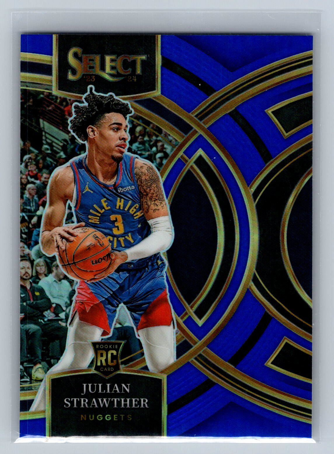 2023-24 Panini Select Julian Strawther #101 Blue Prizms Denver Nuggets