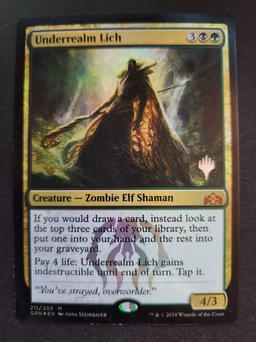 Underrealm Lich 1x FOIL GRN MTG Guilds of Ravnica Mythic MINT black green Underrealm Lich 1x FOIL GRN MTG Guilds of Ravnica Mythic MINT black green