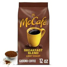 Mccafe Light Roast Breakfast Blend Ground Coffee, Caffeinated, 12 Oz Bag